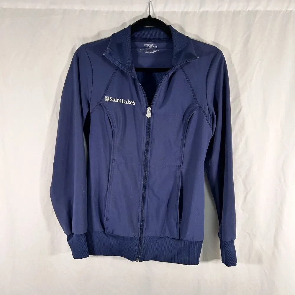 Saint Luke's Cherokee Infinity Jacket Womens XS Blue Full Zip Long Sleeve